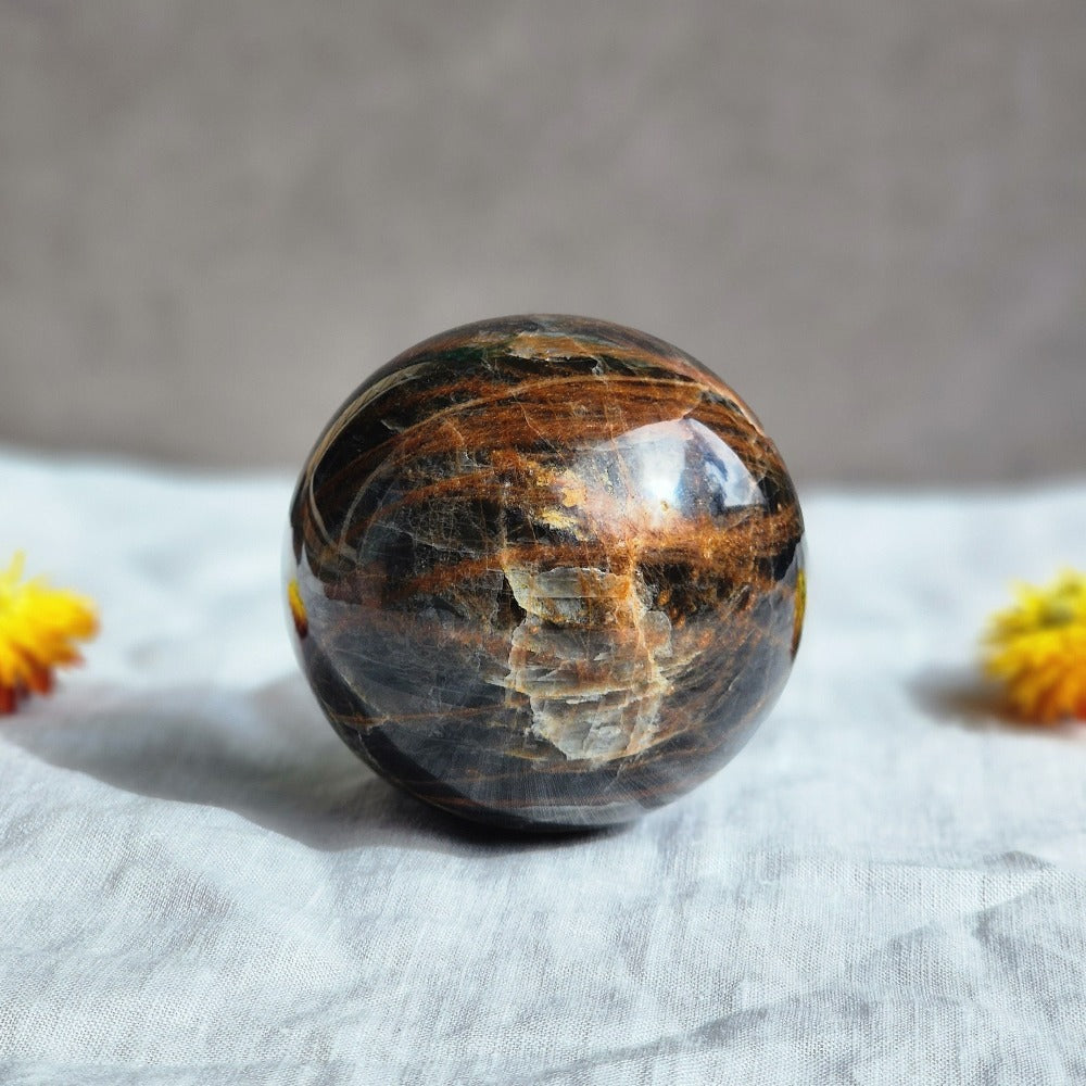Black Moonstone Crystal Sphere