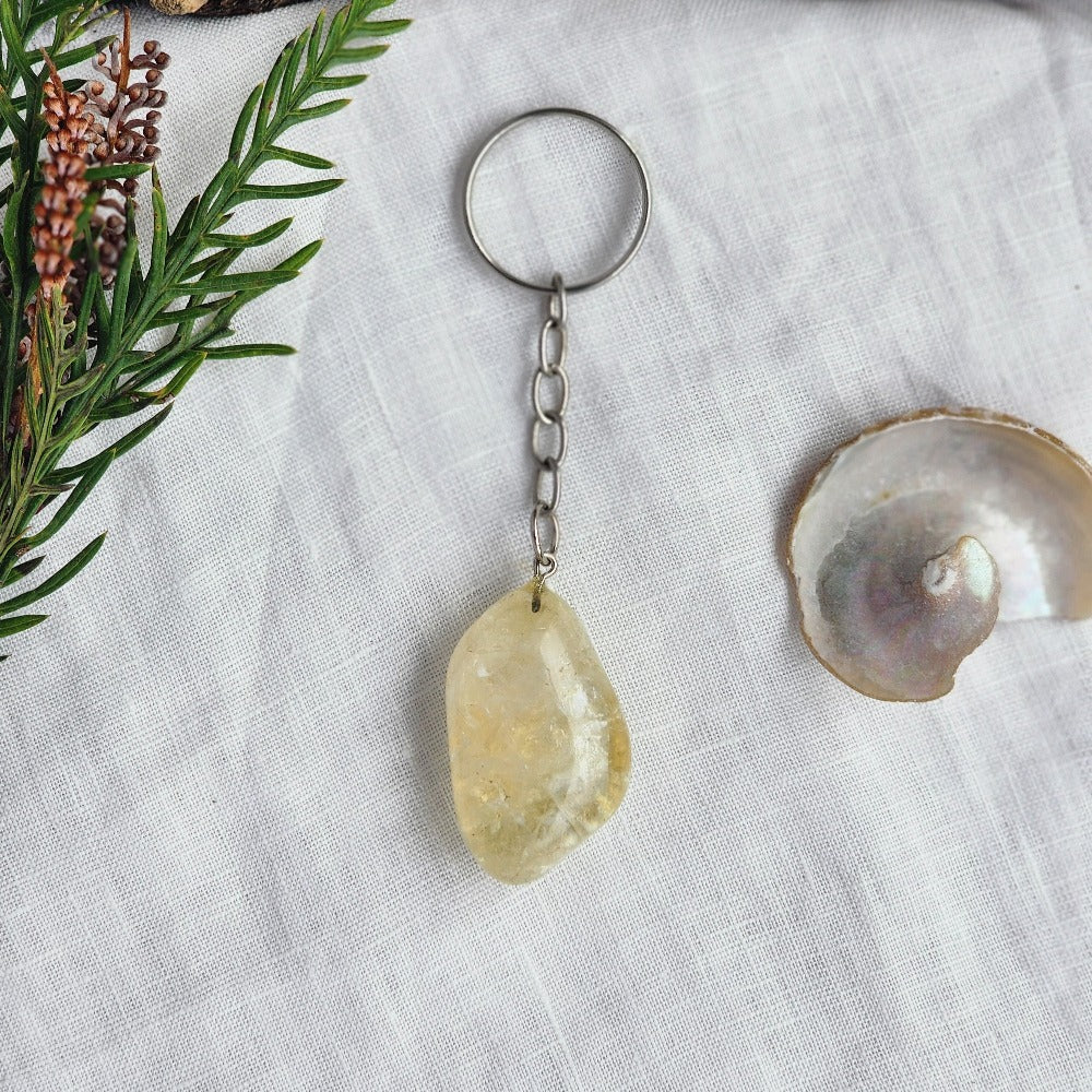 Citrine Crystal Keyring