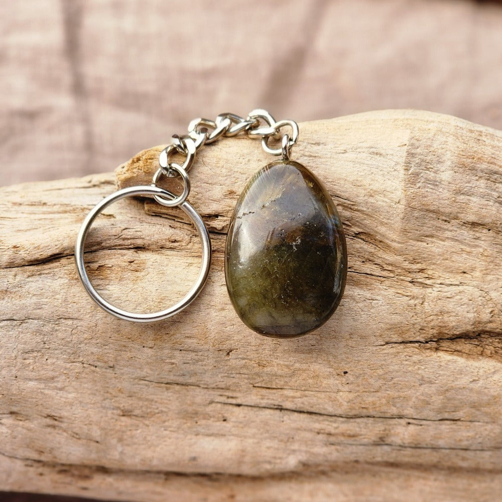 Labradorite Crystal Keyring