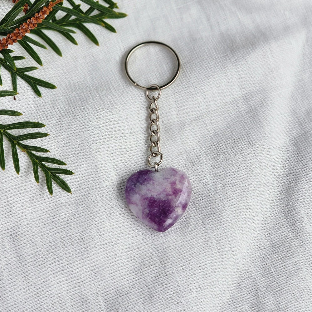 Lepidolite Crystal Keyring