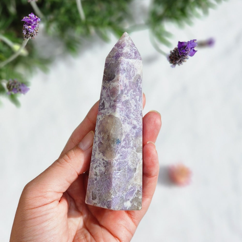 Lepidolite Crystal Tower