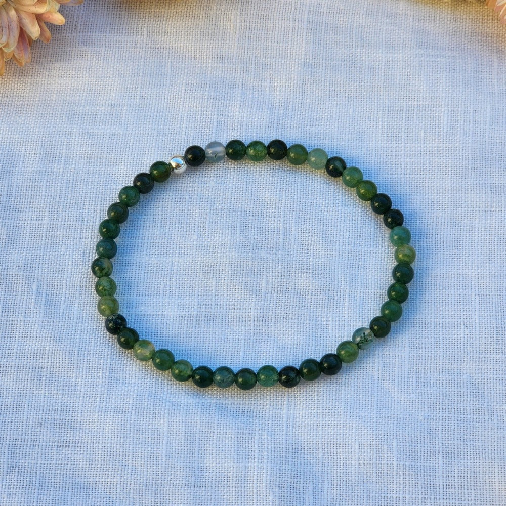 Moss Agate Crystal Bracelet