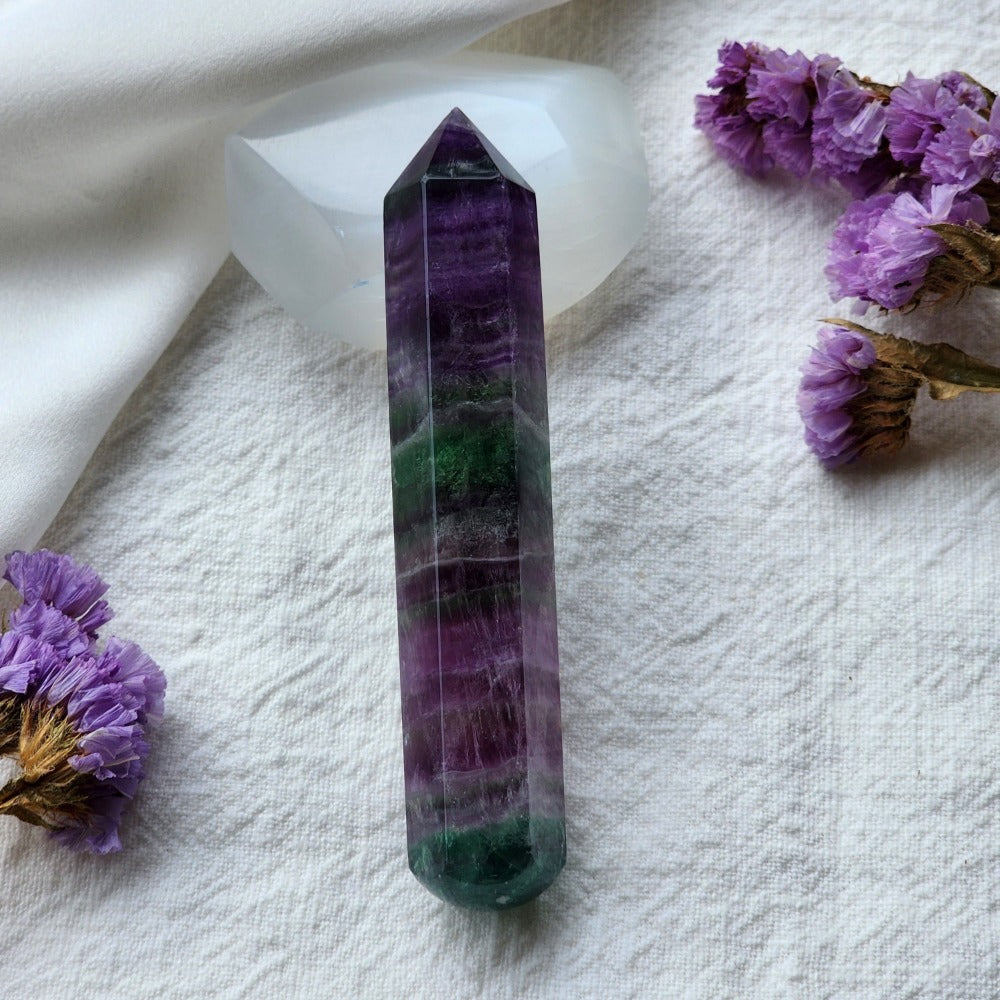 Rainbow Fluorite Crystal Wand