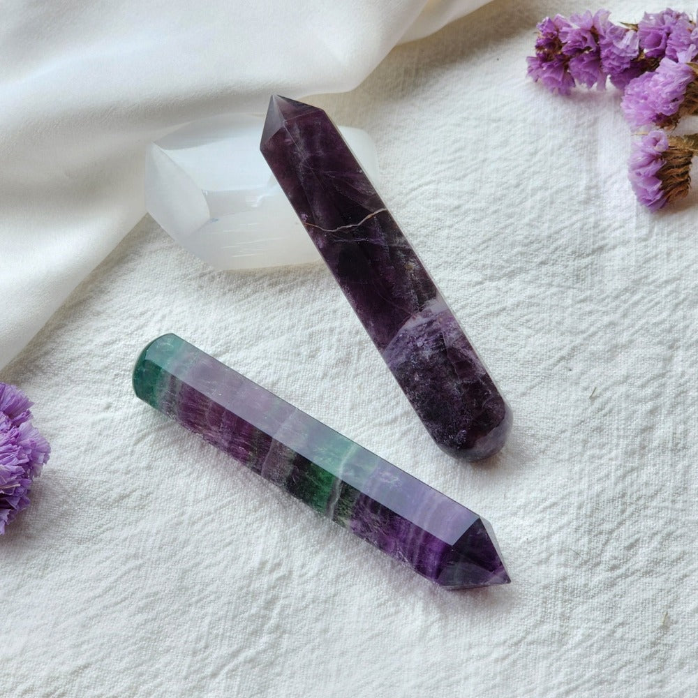 Rainbow Fluorite Crystal Wand