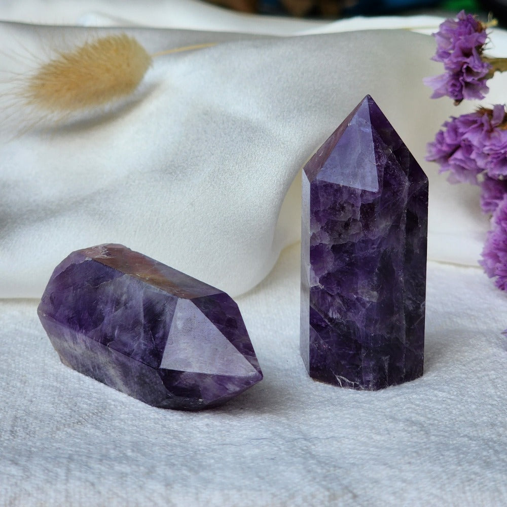 Amethyst Chevron Crystal Tower