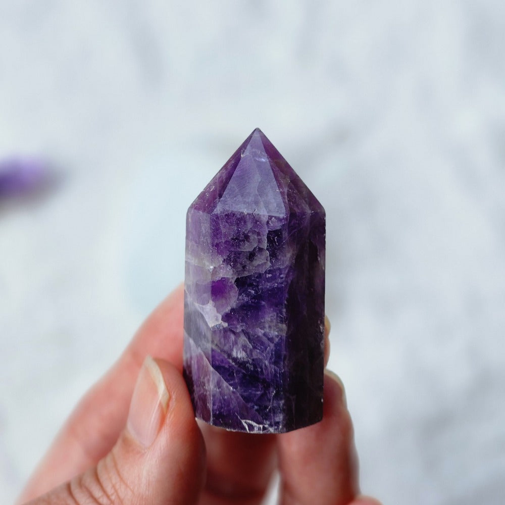 Amethyst Chevron Crystal Tower