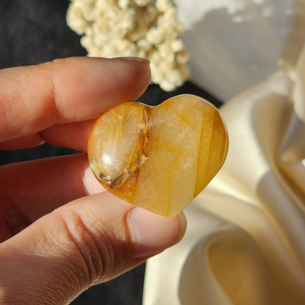 Golden Healer Crystal Heart