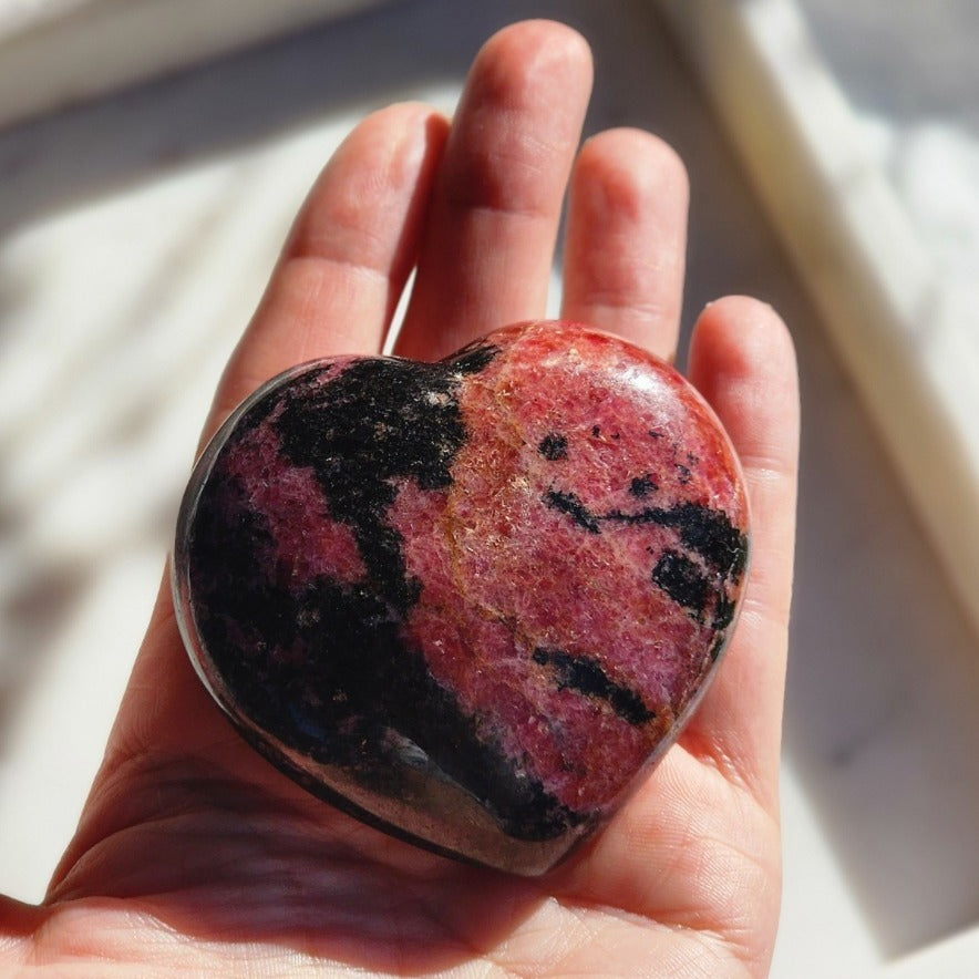 Rhodonite Crystal Heart