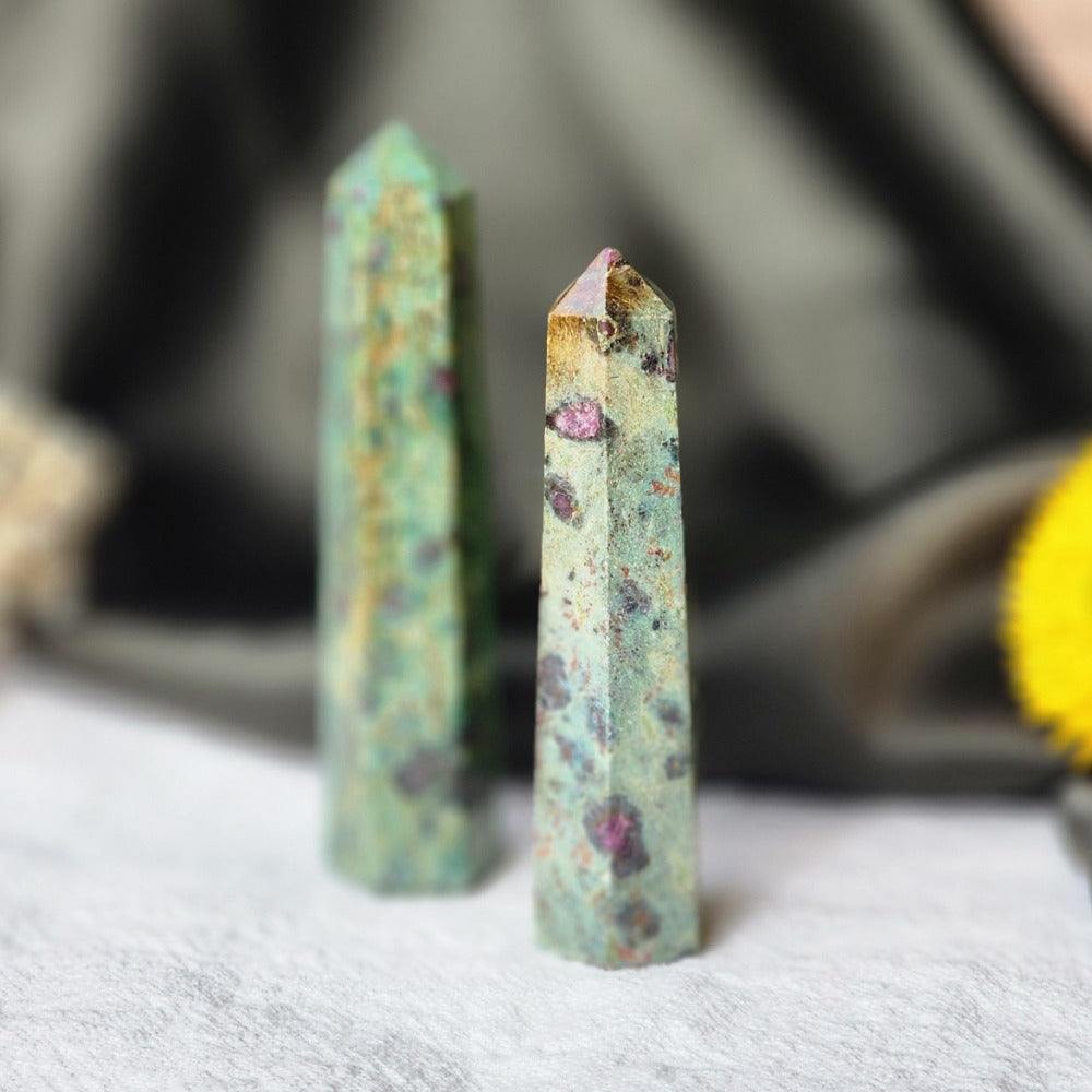 Ruby Fuchsite Crystal Tower