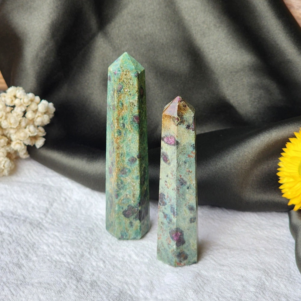 Ruby Fuchsite Crystal Tower